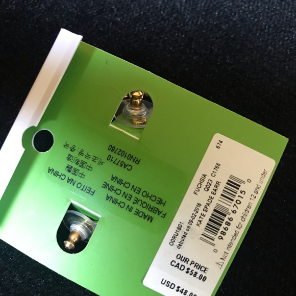 Kate Spade Fuchsia Pink ear jackets - Picture 3 of 3